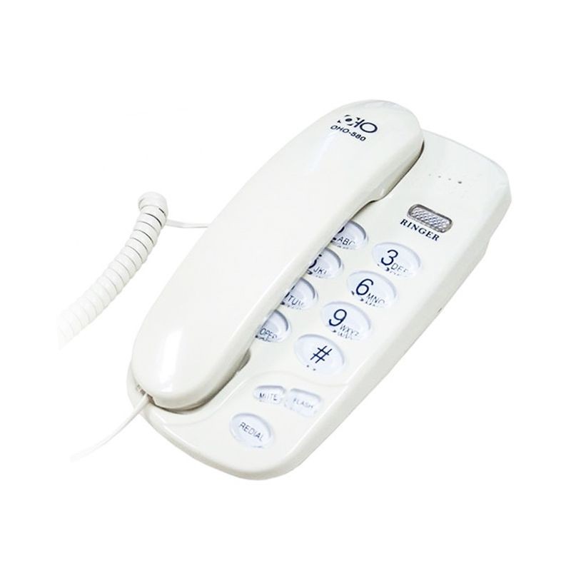 Telefon fix cu fir, montabil pe perete tastatura iluminata, redial, mute, flash, alb, RESIGILAT - imagine 4
